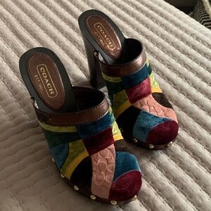 Coach Women's Colorful Patchwork Mules